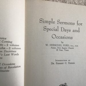 Simple Sermons for Special Days and Occasions