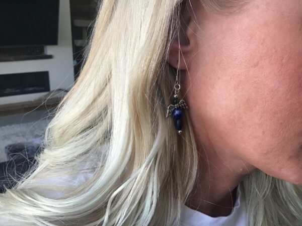 Blue Earth Angel Earrings