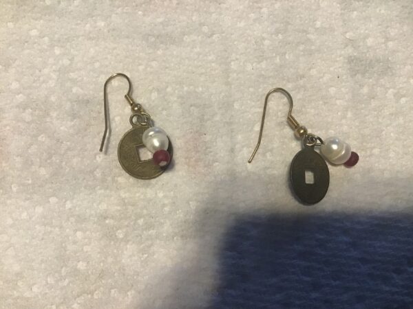 Chinese Coin and Bead Earrings - Image 3
