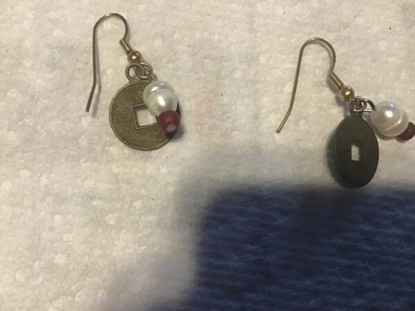 Chinese Coin and Bead Earrings - Image 4