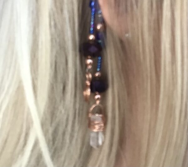 Crystal and Spiral Symbol Hanging Barrette - Image 2