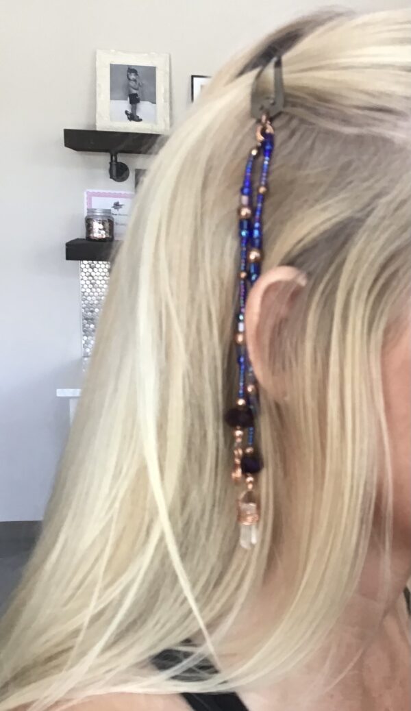 Crystal and Spiral Symbol Hanging Barrette