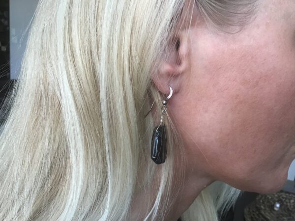 Black (Shiny Stone) Earrings