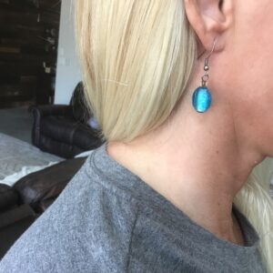 Blue and Turquoise Earrings (semi oval)