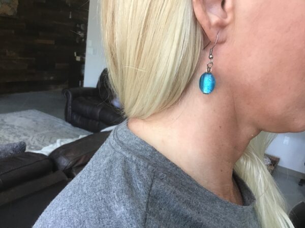 Blue and Turquoise Earrings (semi oval)