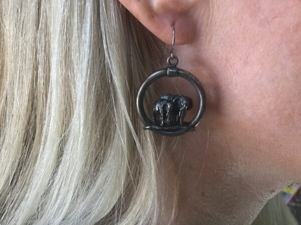 Mother and Child Elephant Earrings
