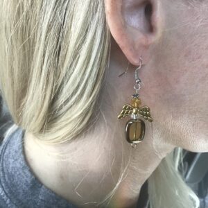 Amber Colored Angel Earrings