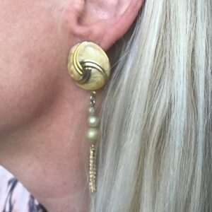 Eternity Triskelion Symbol with Bead and Chain Earrings