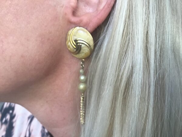 Eternity Triskelion Symbol with Bead and Chain Earrings