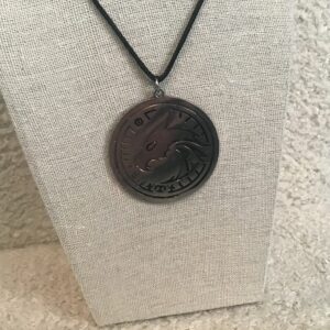 Dragon Medallion Necklace (Silver Colored)