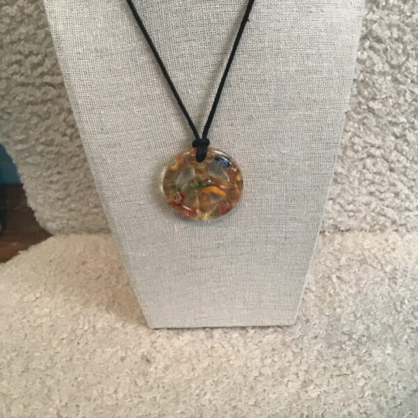 Amber/Multicolored Peace Sign Earrings - Image 4