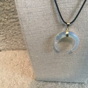Crescent Shaped Moonstone Necklace