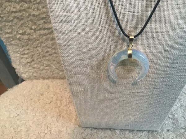 Crescent Shaped Moonstone Necklace
