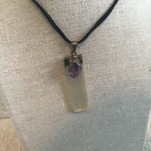Amethyst and Selenite Pendant