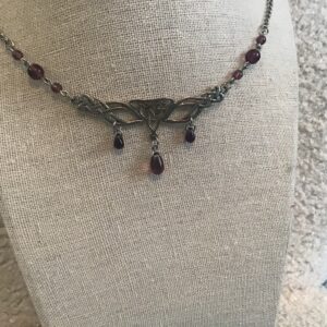 Celtic Knotwork and Purple Bead Necklace