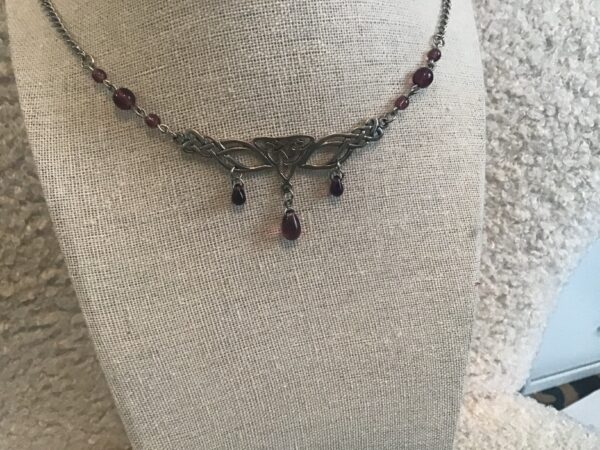 Celtic Knotwork and Purple Bead Necklace