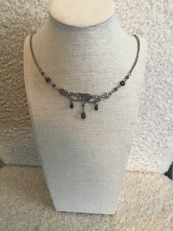 Celtic Knotwork and Purple Bead Necklace - Image 5