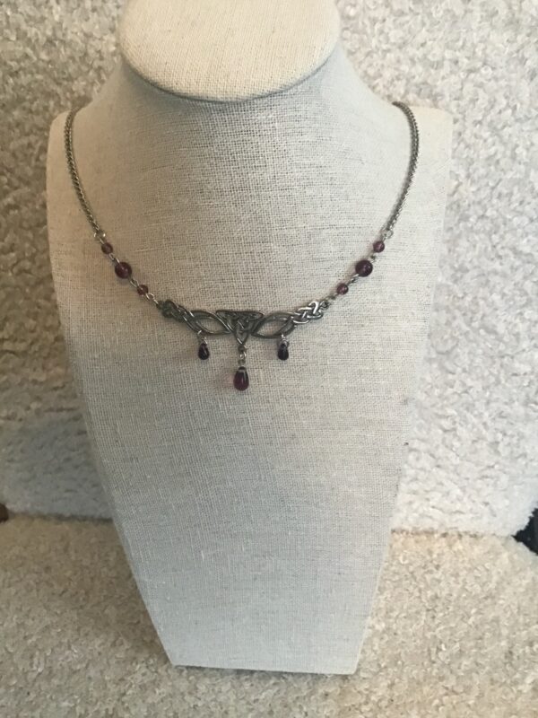 Celtic Knotwork and Purple Bead Necklace - Image 6