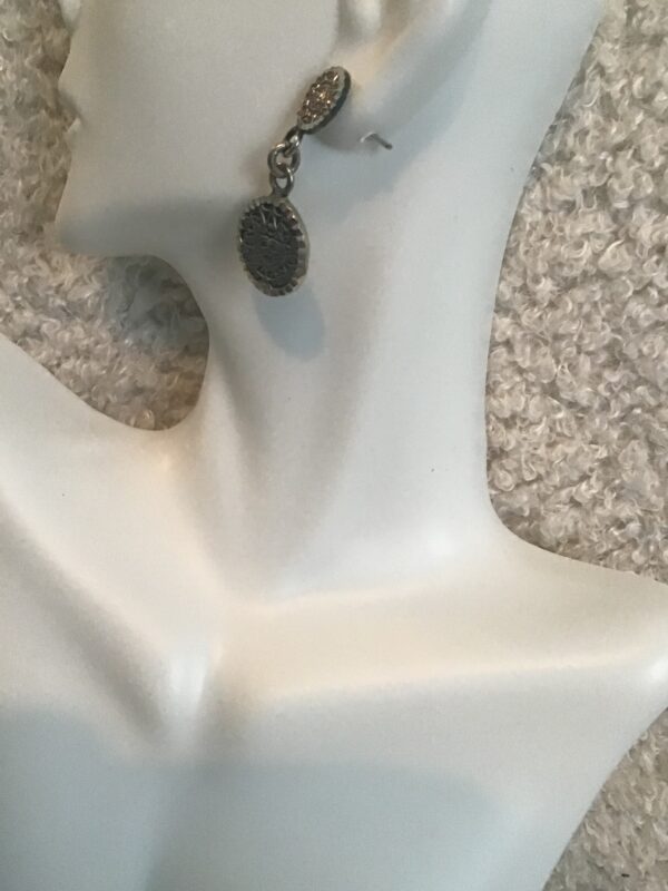 Aztec/Mayan Face Earrings (Silver) - Image 4