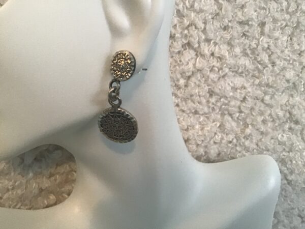 Aztec/Mayan Face Earrings (Silver) - Image 5