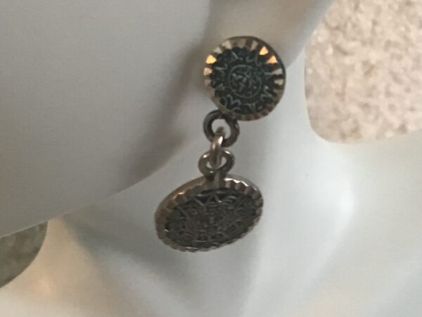 Aztec/Mayan Face Earrings (Silver) - Image 7