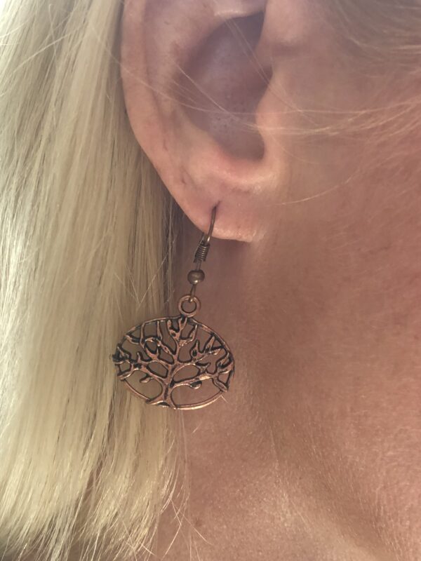 Copper Tree of Life Earrings - Image 4