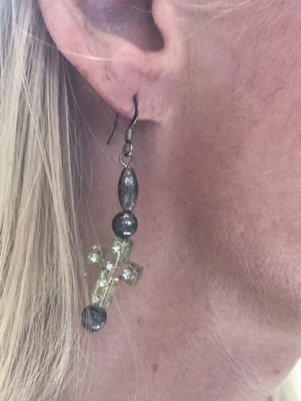 Cross and Bead Earrings - Image 2