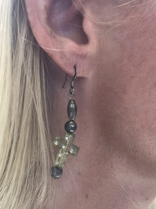 Cross and Bead Earrings