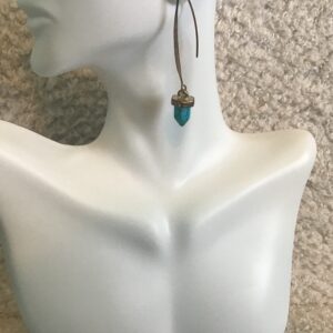 Dangling Turquoise Colored Pointed Earrings
