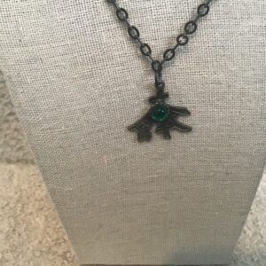 Chinese Symbol and Green Sphere Necklace
