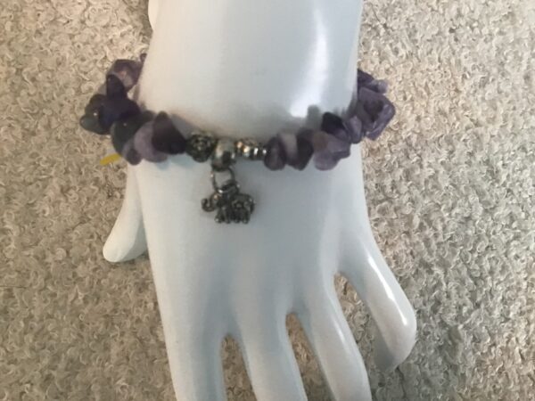 Amethyst and Elephant Charm Bracelet - Image 2