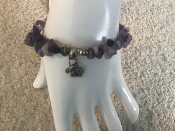 Amethyst and Elephant Charm Bracelet - Image 3
