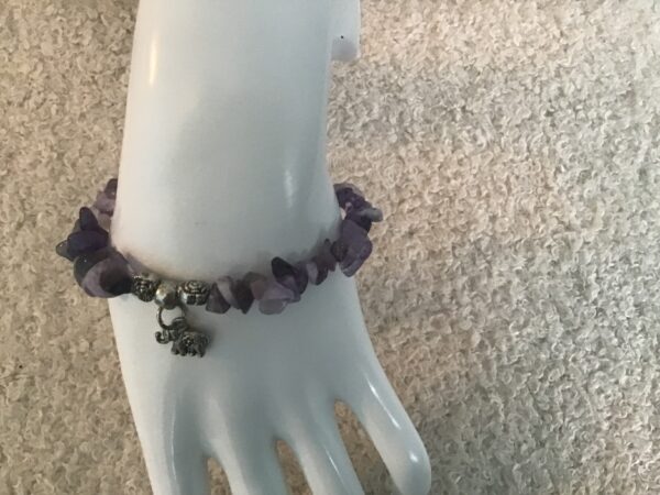 Amethyst and Elephant Charm Bracelet - Image 4