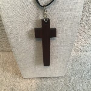 Brown Wood Cross Pendant