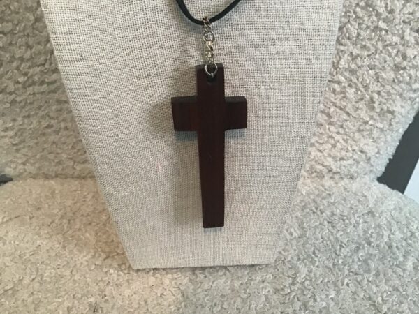 Brown Wood Cross Pendant
