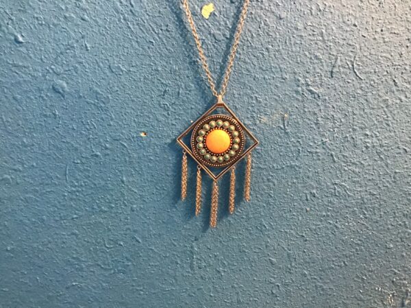 Circle in Diamond/Square Shaped Necklace - Image 3