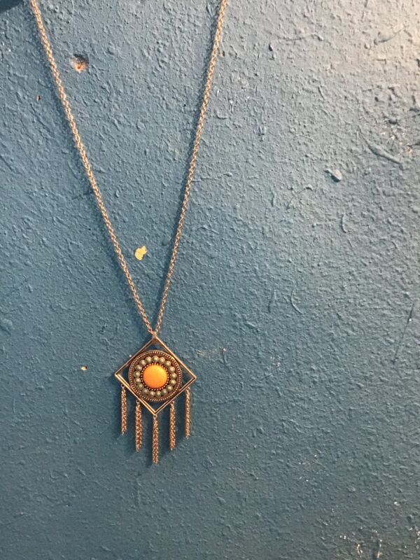 Circle in Diamond/Square Shaped Necklace - Image 4