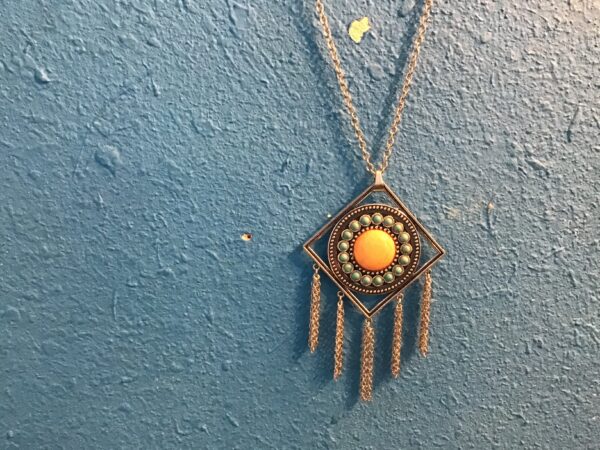 Circle in Diamond/Square Shaped Necklace
