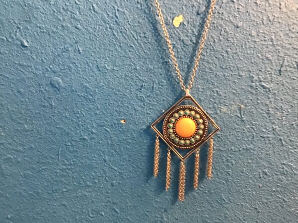 Circle in Diamond/Square Shaped Necklace - Image 5