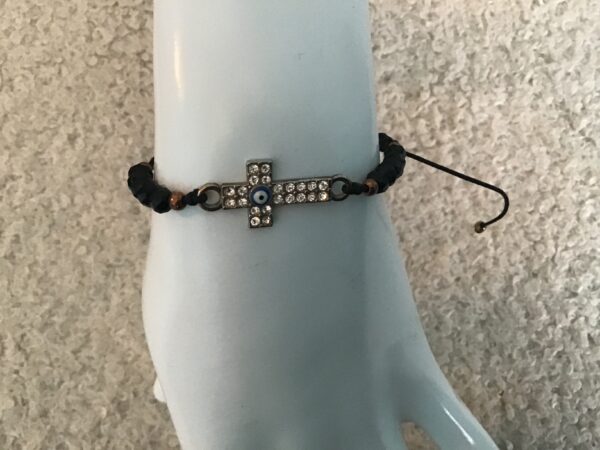 Evil Eye in Sparkly Cross Bracelet - Image 2