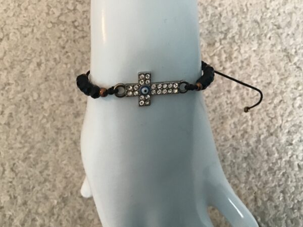 Evil Eye in Sparkly Cross Bracelet