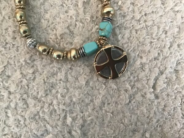 Cross/Coin Bracelet Depicting Palm Tree - Image 6