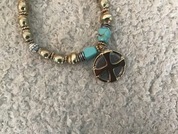 Cross/Coin Bracelet Depicting Palm Tree - Image 3