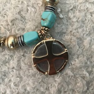 Cross/Coin Bracelet Depicting Palm Tree