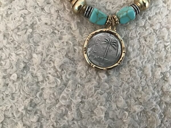 Cross/Coin Bracelet Depicting Palm Tree - Image 5