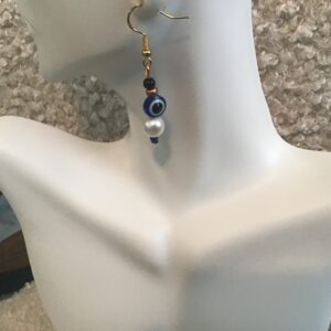 Evil Eye and Bead Earrings