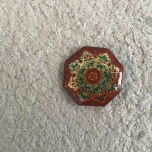 Floral Mandala Pin (Red)
