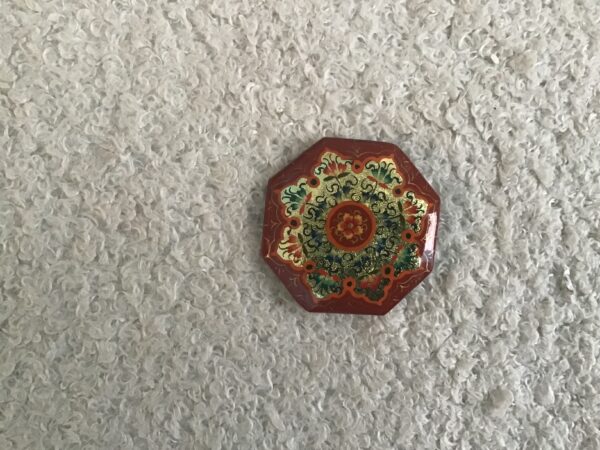 Floral Mandala Pin (Red)