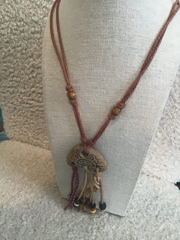 Aztec Themed Two Birds or Face Tasseled Necklace - Image 9