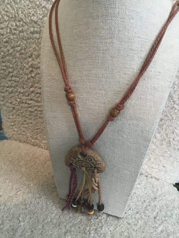 Aztec Themed Two Birds or Face Tasseled Necklace - Image 11